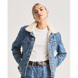 Old Navy Blue Jean Jacket with Cream Collar
